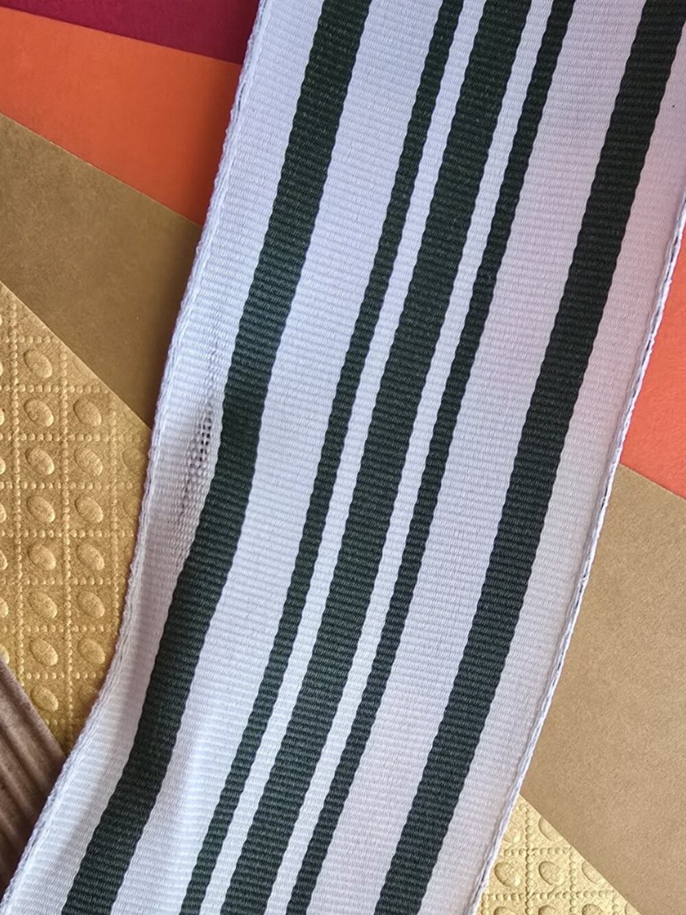 NWT 3 rolls RIBBON CELEBRATE IT JUMBO 80 FEET EACH CREAM/DARK GREEN - Picture 7 of 9